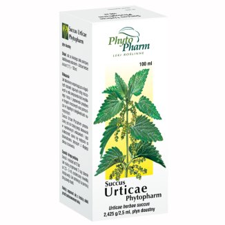 Succus Urticae Phytopharm 2,425 g/ 2,5 ml, płyn doustny, 100 ml KRÓTKA DATA - zdjęcie produktu