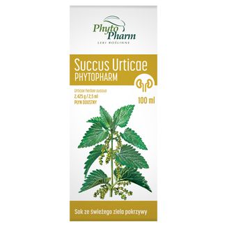 Succus Urticae Phytopharm 2,425 g/ 2,5 ml, płyn doustny, 100 ml - zdjęcie produktu