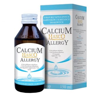 Calcium Hasco Allergy 115,6 mg/ 5 ml, syrop bezsmakowy, 150 ml - zdjęcie produktu