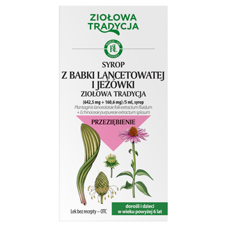 Ziołowa Tradycja Syrop z babki lancetowatej i jeżówki (642,5 mg + 160,6 mg)/5 ml, 125 g - zdjęcie produktu