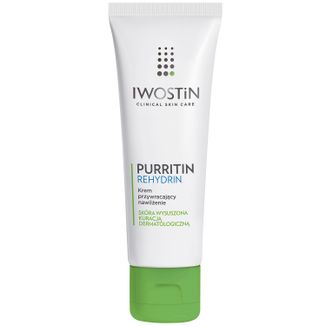 Iwostin Purritin Rehydrin, krem przywracający nawilżenie, skóra wysuszona kuracją dermatologiczną, 40 ml USZKODZONE OPAKOWANIE - zdjęcie produktu
