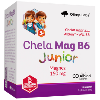 Olimp Chela-Mag B6 Junior, dla dzieci powyżej 3 lat, 5 g x 15 saszetek USZKODZONE OPAKOWANIE Olimp Chela-Mag B6 Junior, dla dzieci powyżej 3 lat, 5 g x 15 saszetek USZKODZONE OPAKOWANIE - zdjęcie produktu