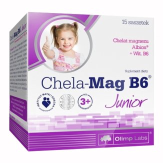 Olimp Chela-Mag B6 Junior, dla dzieci powyżej 3 lat, 5 g x 15 saszetek USZKODZONE OPAKOWANIE - zdjęcie produktu