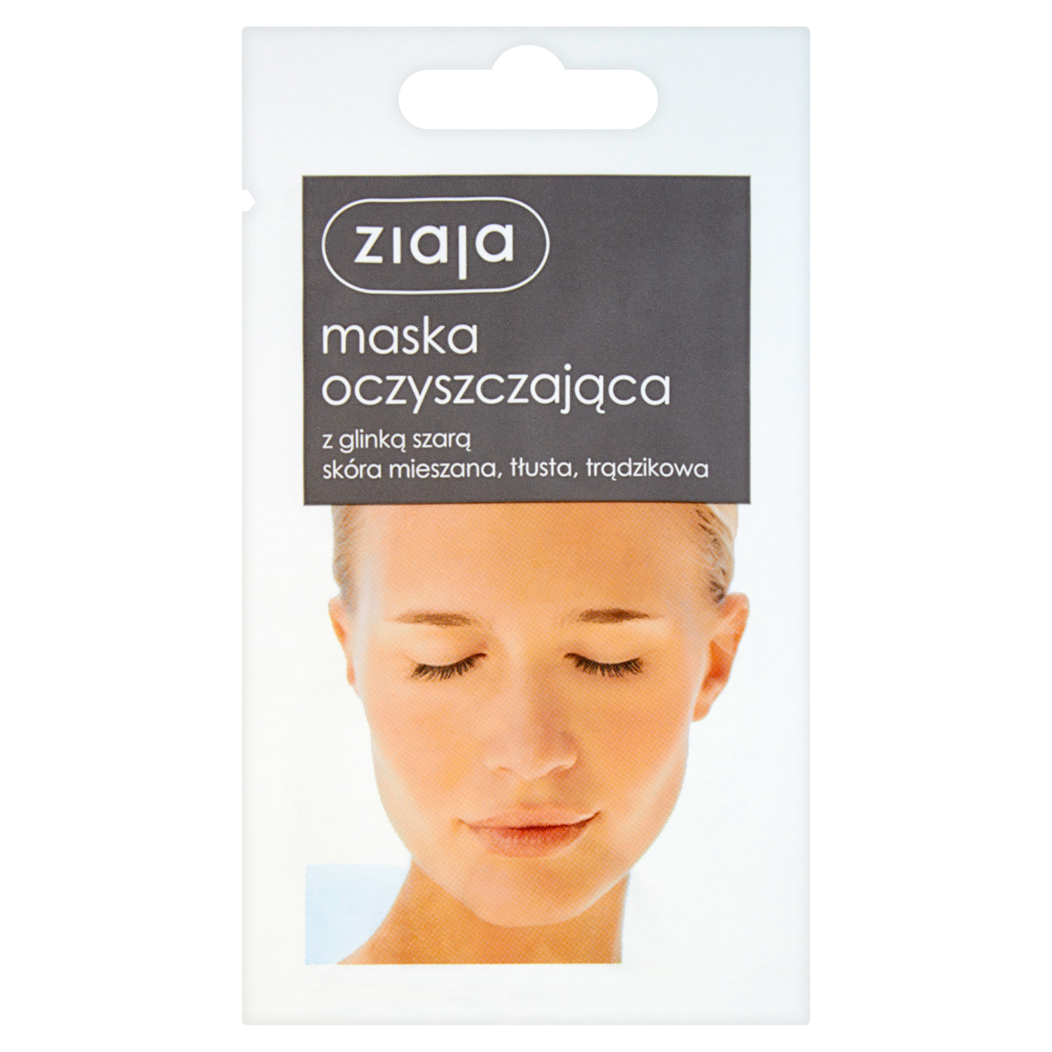 Nieznana Ziaja, maska do twarzy, oczyszczająca z glinką szarą, 7 ml