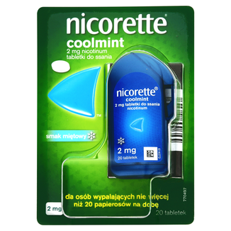Nicorette Coolmint 2 mg, 20 tabletek do ssania - zdjęcie produktu