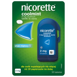 Nicorette Coolmint 2 mg, 20 tabletek do ssania - zdjęcie produktu