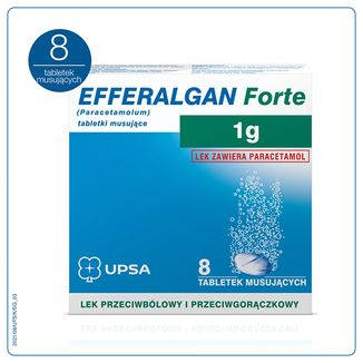 Efferalgan Forte 1 g, 8 tabletek musujących KRÓTKA DATA - zdjęcie produktu