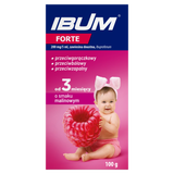 Ibum Forte 200 mg/ 5 ml, zawiesina doustna dla dzieci od 3 miesiąca, smak malinowy, 100 g - miniaturka zdjęcia produktu