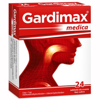 Gardimax Medica 5 mg + 1 mg, 24 tabletki do ssania - zdjęcie produktu