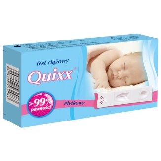 Quixx, test ciążowy hCG płytkowy, czuły 25mIU/ml, 1 sztuka - zdjęcie produktu