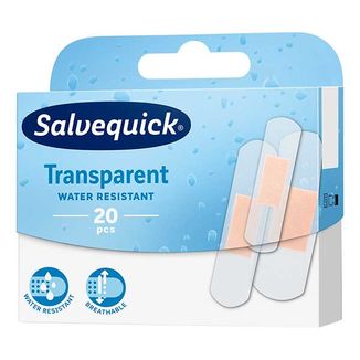 Salvequick Transparent, przezroczyste plastry z opatrunkiem, wodoodporne, 20 sztuk USZKODZONE OPAKOWANIE - zdjęcie produktu