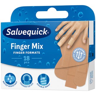 Salvequick Finger Mix, plastry elastyczne na palce, 18 sztuk - zdjęcie produktu