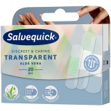 Salvequick Transparent Aloe Vera, przezroczyste plastry z opatrunkiem, wodoodporne, z aloesem, 20 sztuk - miniaturka zdjęcia produktu