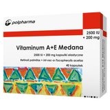 Vitaminum A + E Medana 2500 IU + 200 mg, 40 kapsułek elastycznych USZKODZONE OPAKOWANIE - miniaturka zdjęcia produktu