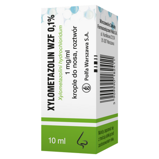 Xylometazolin WZF 0,1% (1 mg/ml), krople do nosa, 10 ml - zdjęcie produktu