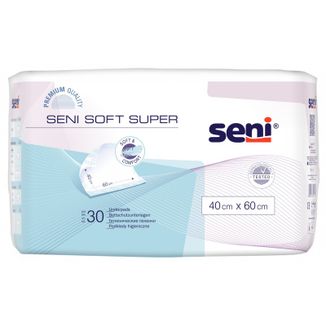 Seni Soft Super, podkłady higieniczne, 40 cm x 60 cm, 30 sztuk USZKODZONE OPAKOWANIE - zdjęcie produktu