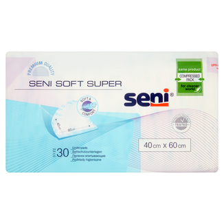 Seni Soft Super, podkłady higieniczne, 40 cm x 60 cm, 30 sztuk - zdjęcie produktu