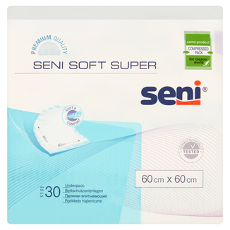 Seni Soft Super, podkłady higieniczne, 60 cm x 60 cm, 30 sztuk - zdjęcie produktu