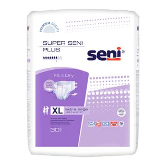 Super Seni Plus, pieluchomajtki, Extra Large, 130-170 cm, 30 sztuk - zdjęcie produktu