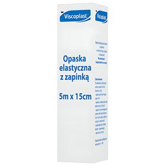 Viscoplast, opaska elastyczna z zapinką, 5 m x 15 cm, 1 sztuka - zdjęcie produktu