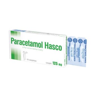 Paracetamol Hasco 125 mg, czopki doodbytnicze, 10 sztuk USZKODZONE OPAKOWANIE - zdjęcie produktu
