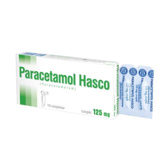 Paracetamol Hasco 125 mg, czopki doodbytnicze, 10 sztuk - zdjęcie produktu