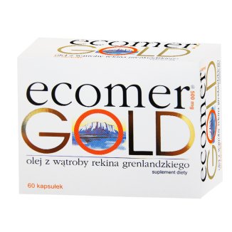 Ecomer Gold, olej z wątroby rekina grenlandzkiego, 60 kapsułek USZKODZONE OPAKOWANIE - zdjęcie produktu