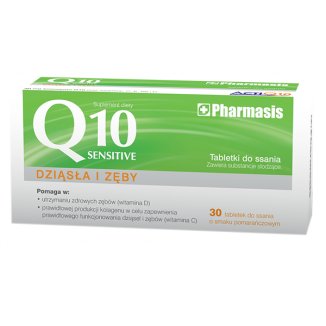 Pharmasis Q10 Sensitive, smak pomarańczowy, 30 tabletek do ssania - zdjęcie produktu