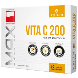 Vitaminum C200 Colfarm, 30 tabletek - zdjęcie produktu
