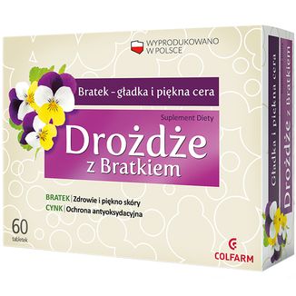 Drożdże z bratkiem, 60 tabletek USZKODZONE OPAKOWANIE - zdjęcie produktu