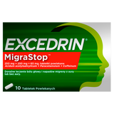 Excedrin Migra Stop 250 mg + 250 mg + 65 mg, 10 tabletek powlekanych - miniaturka zdjęcia produktu