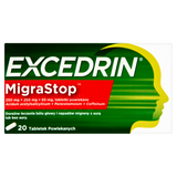 Excedrin Migra Stop 250 mg + 250 mg + 65 mg, 20 tabletek powlekanych - miniaturka zdjęcia produktu