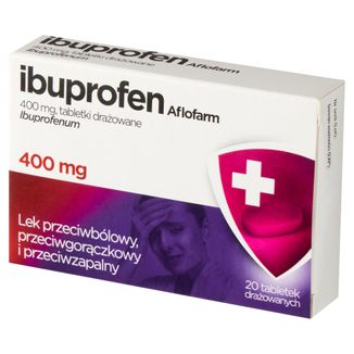 Ibuprofen Aflofarm 400 mg, 20 tabletek drażowanych USZKODZONE OPAKOWANIE Ibuprofen Aflofarm 400 mg, 20 tabletek drażowanych USZKODZONE OPAKOWANIE - zdjęcie produktu