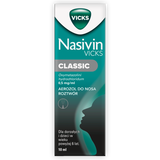Nasivin Vicks Classic 0,5 mg/ ml, aerozol do nosa dla dorosłych i dzieci od 6 lat, 10 ml - miniaturka zdjęcia produktu