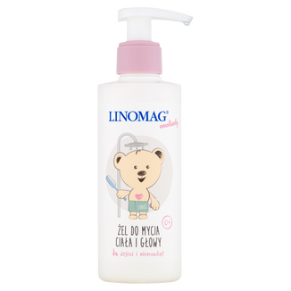 Linomag Emolienty, żel do mycia ciała i głowy dla dzieci i niemowląt od 1 dnia życia, 200 ml KRÓTKA DATA - zdjęcie produktu
