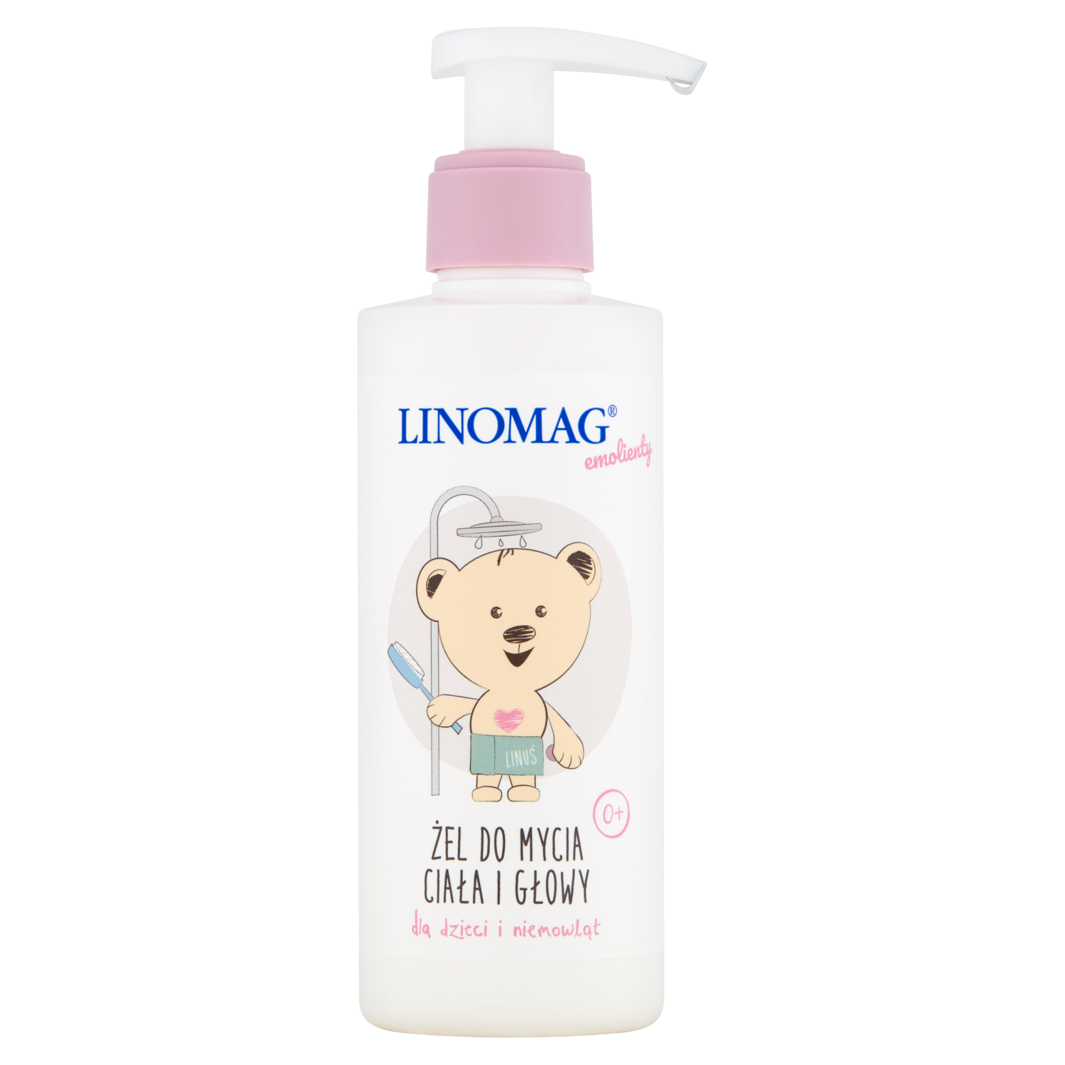 Linomag Linomag Emolienty, żel do mycia ciała i głowy dla dzieci i niemowląt od 1 dnia życia, 200 ml