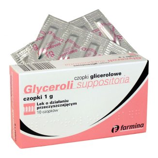 Farmina Glyceroli Suppositoria 1 g, czopki glicerolowe, 10 sztuk - zdjęcie produktu