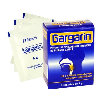 Gargarin, proszek do sporządzania płynu do płukania gardła, 5 g x 6 saszetek - 2 Gargarin, proszek do sporządzania płynu do płukania gardła, 5 g x 6 saszetek - 2 - zdjęcie produktu