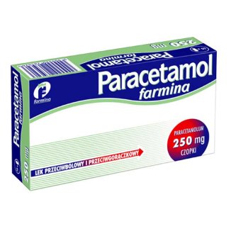 Paracetamol Farmina 250 mg, czopki, 10 sztuk - zdjęcie produktu