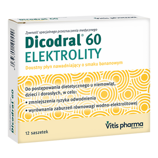 Dicodral 60 Elektrolity, smak bananowy, 12 saszetek - zdjęcie produktu