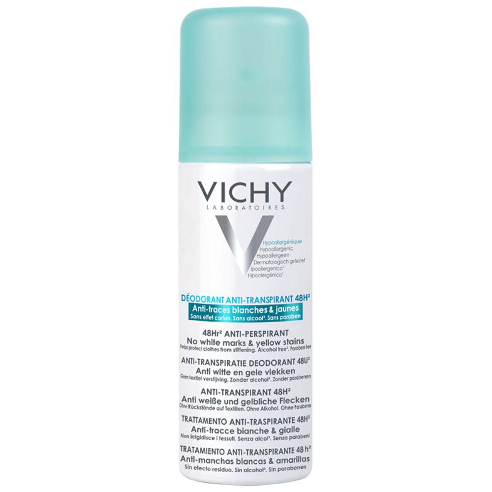 Vichy Vichy, antyperspirant w sprayu 48h, przeciw śladom na ubraniach, 125 ml