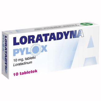Loratadyna Pylox 10 mg, 10 tabletek USZKODZONE OPAKOWANIE - zdjęcie produktu