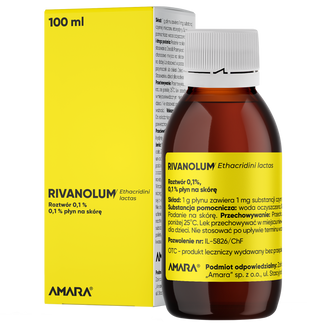 Rivanolum roztwór 0,1%, płyn na skórę, 250 ml - zdjęcie produktu