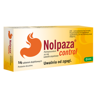 Nolpaza Control 20 mg, 14 tabletek dojelitowych USZKODZONE OPAKOWANIE - zdjęcie produktu