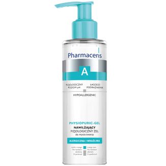Pharmaceris A Physiopuric, nawilżający żel fizjologiczny do mycia twarzy, skóra alergiczna i wrażliwa, 190 ml - zdjęcie produktu