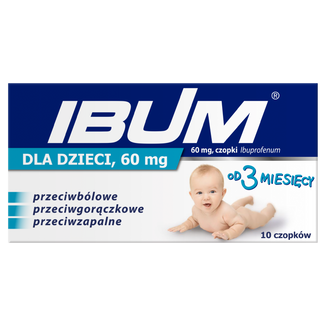 Ibum dla dzieci 60 mg, czopki od 3 miesięca, 10 sztuk - zdjęcie produktu