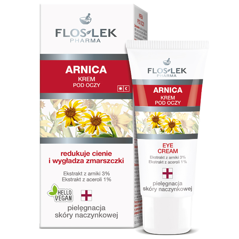 Flos-Lek Pharma Floslek Arnica, Augencreme, für Couperose-Haut, 30 ml — Inhaltsstoffe und Bewertung