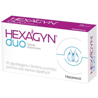 Hexagyn Duo, globulki dopochwowe, 10 sztuk USZKODZONE OPAKOWANIE - zdjęcie produktu