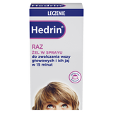 Hedrin Leczenie Raz, żel w sprayu, jednorazowa kuracja na wszy i ich jaja, od 6 miesiąca, 60 ml - miniaturka zdjęcia produktu