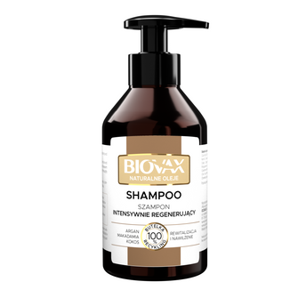 Biovax Naturalne Oleje, szampon do włosów intensywnie regenerujący, argan, kokos, makadamia, 200 ml - zdjęcie produktu